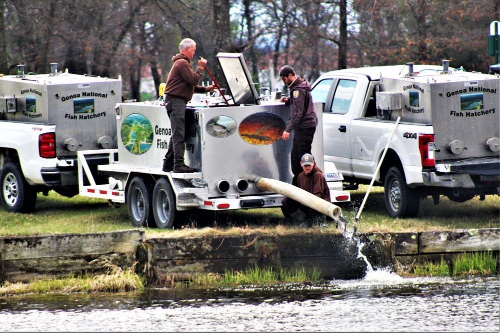 USFWS plants 15,000-plus rainbow trout at Fort McCoy for 2023 fishing season