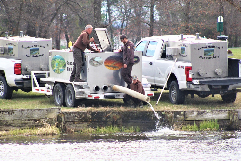 USFWS plants 15,000-plus rainbow trout at Fort McCoy for 2023 fishing season