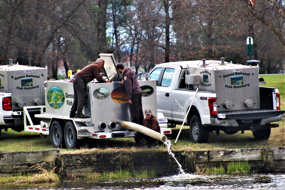 USFWS plants 15,000-plus rainbow trout at Fort McCoy for 2023 fishing season