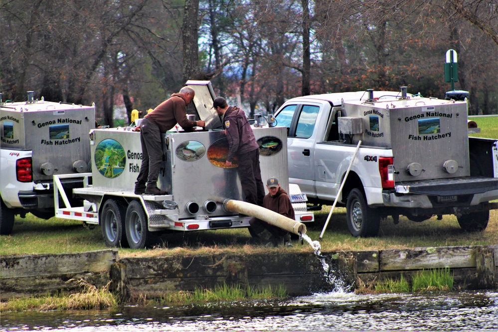 USFWS plants 15,000-plus rainbow trout at Fort McCoy for 2023 fishing season