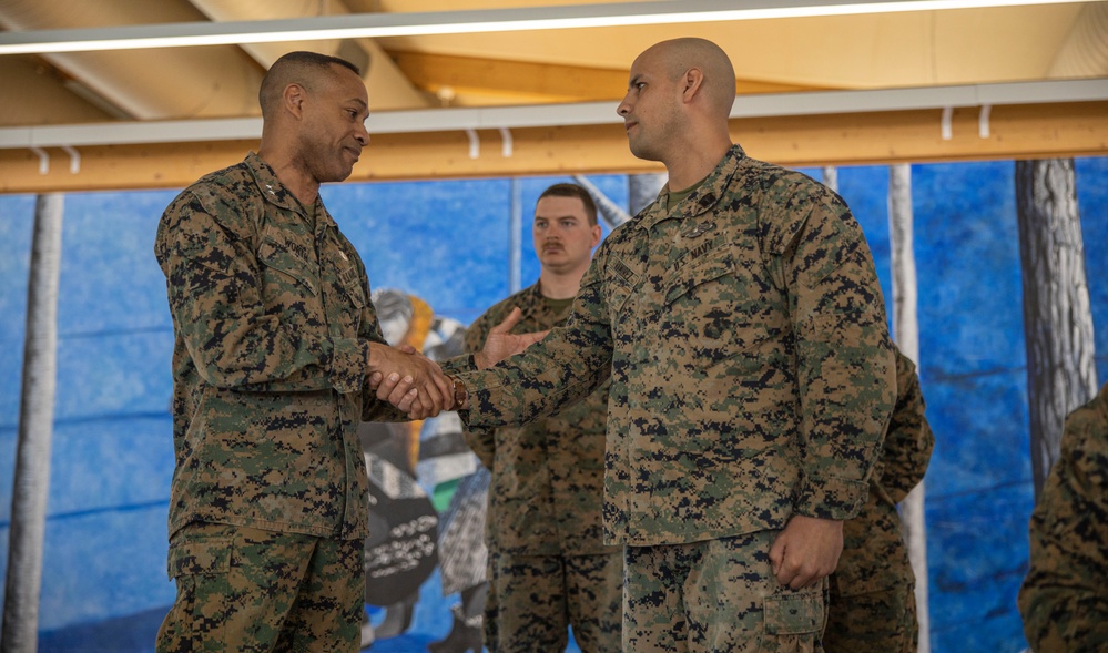 2d Marine Division Commanding General Visits MRF-E 23.1 Marines in Sweden