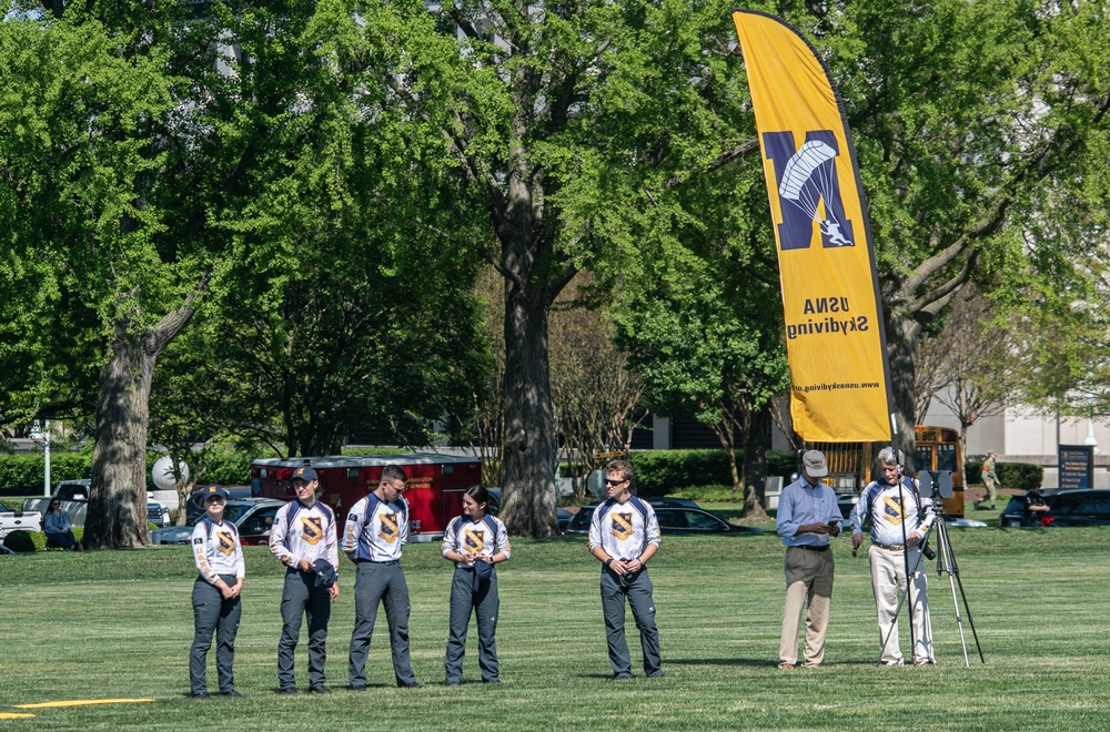 The United States Naval Academy holds the second formal parade of the season on Worden Field.