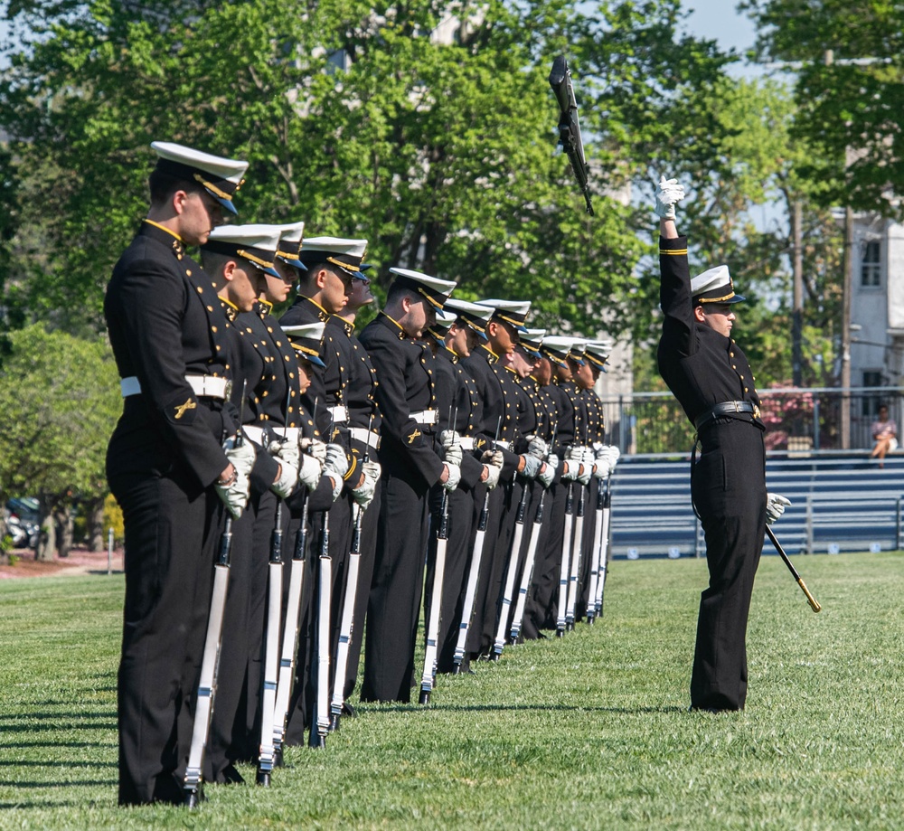 The United States Naval Academy holds the second formal parade of the season on Worden Field.