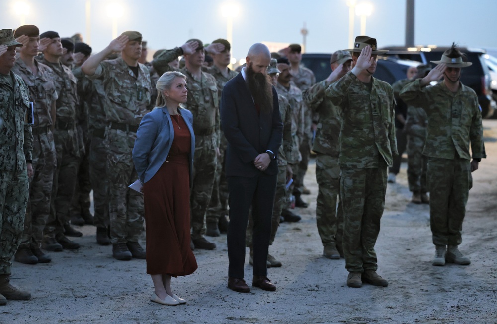 ANZAC Day commemoration at Camp Arifjan, Kuwait, April, 2023