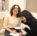 Two Tunisian Youth Women Laugh on the Sidelines of a USAID-Funded Let’s talk about Religious Freedom Workshop