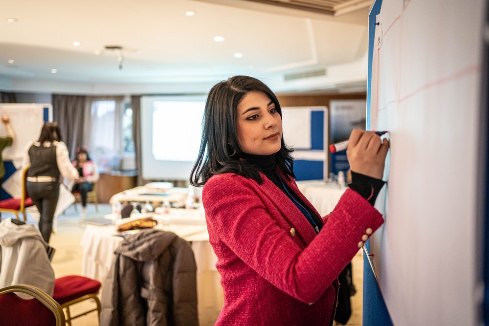 A participant during the USAID-Funded Capacity Building workshops for Associations in Tabarka, Tunisia