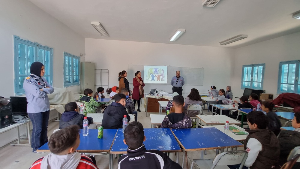 Awareness raising classroom session for children in Kairouan, Tunisia