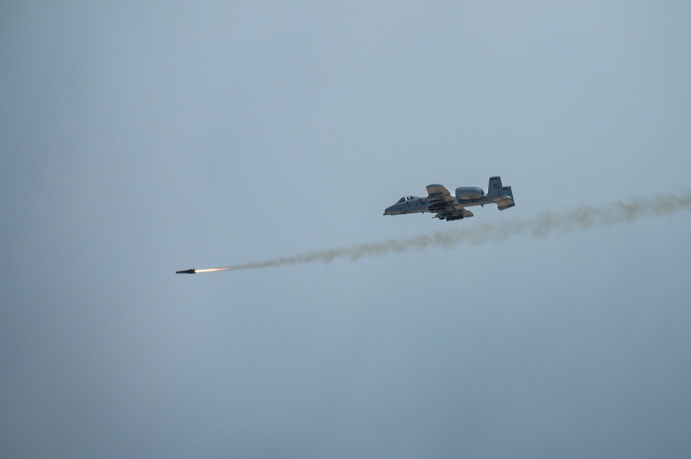 422nd A-10 firing guns, rockets and missiles