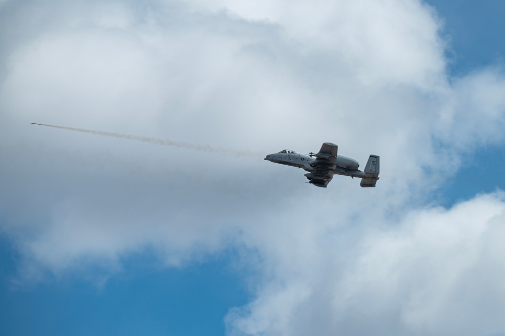 422nd A-10 firing guns, rockets and missiles