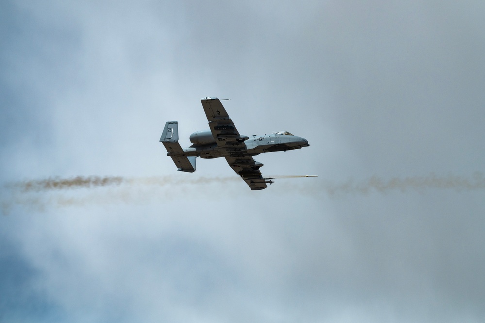 422nd A-10 firing guns, rockets and missiles