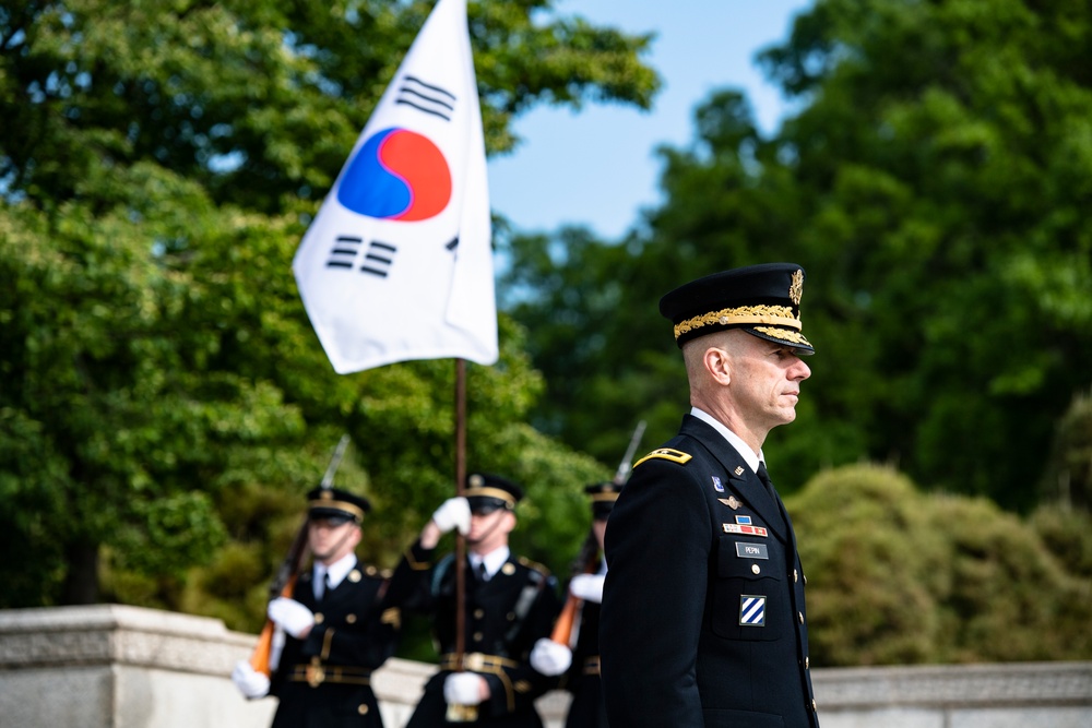 South Korean President Yoon Suk Yeol Participates in an Armed Forces Full Honors Wreath-Laying Ceremony at the Tomb of the Unknown Soldier