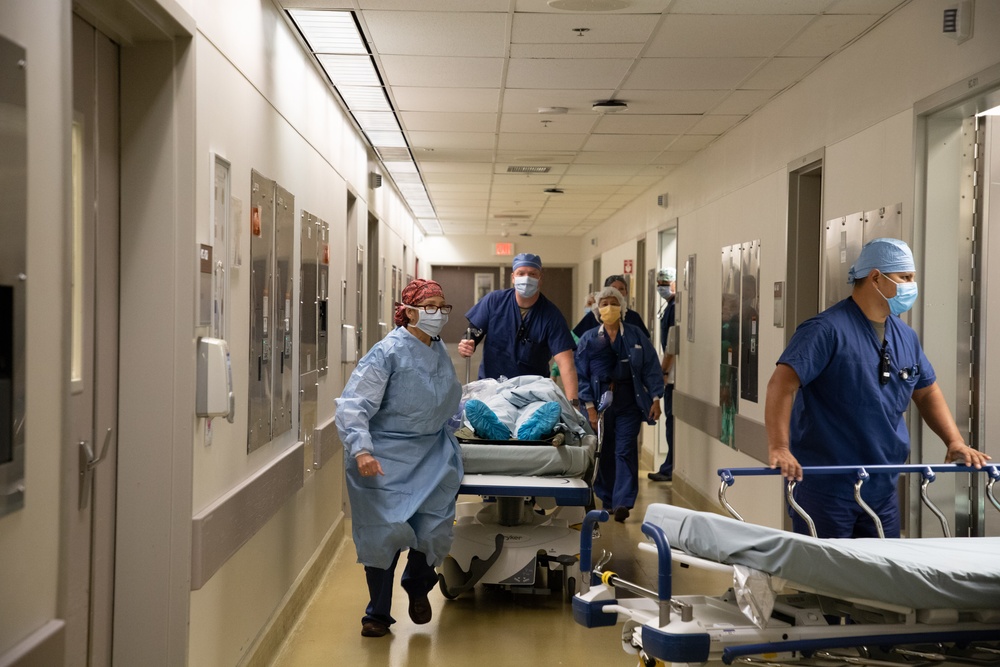 Tripler Army Medical Center Safety Team tests response of OR during a recent Fire Drill