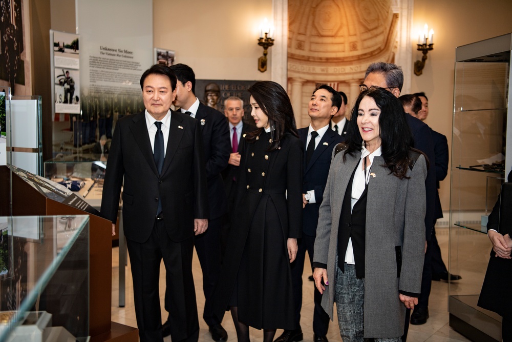 South Korean President Yoon Suk Yeol Participates in an Armed Forces Full Honors Wreath-Laying Ceremony at the Tomb of the Unknown Soldier