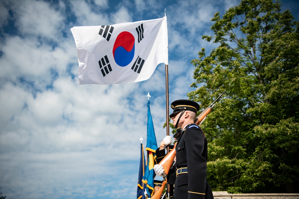 South Korean President Yoon Suk Yeol Participates in an Armed Forces Full Honors Wreath-Laying Ceremony at the Tomb of the Unknown Soldier