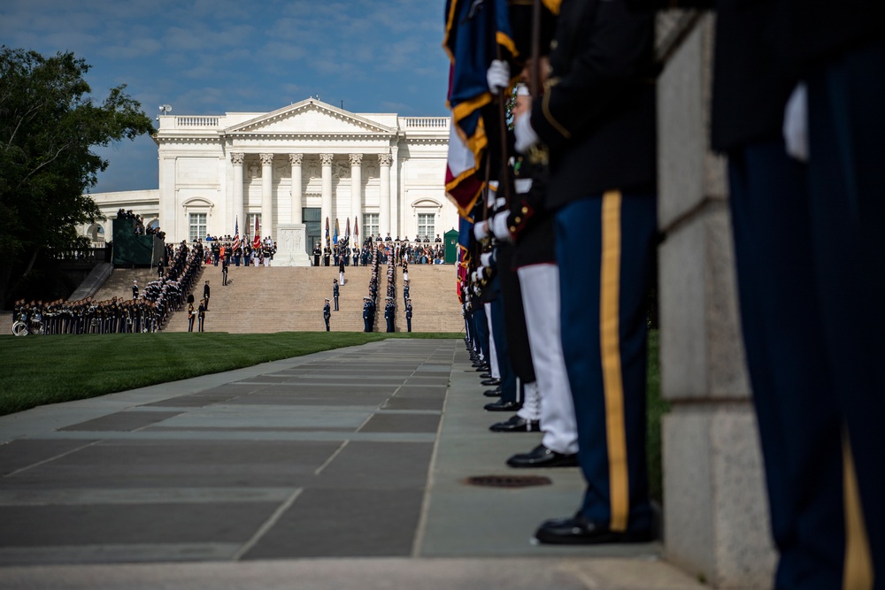 South Korean President Yoon Suk Yeol Participates in an Armed Forces Full Honors Wreath-Laying Ceremony at the Tomb of the Unknown Soldier