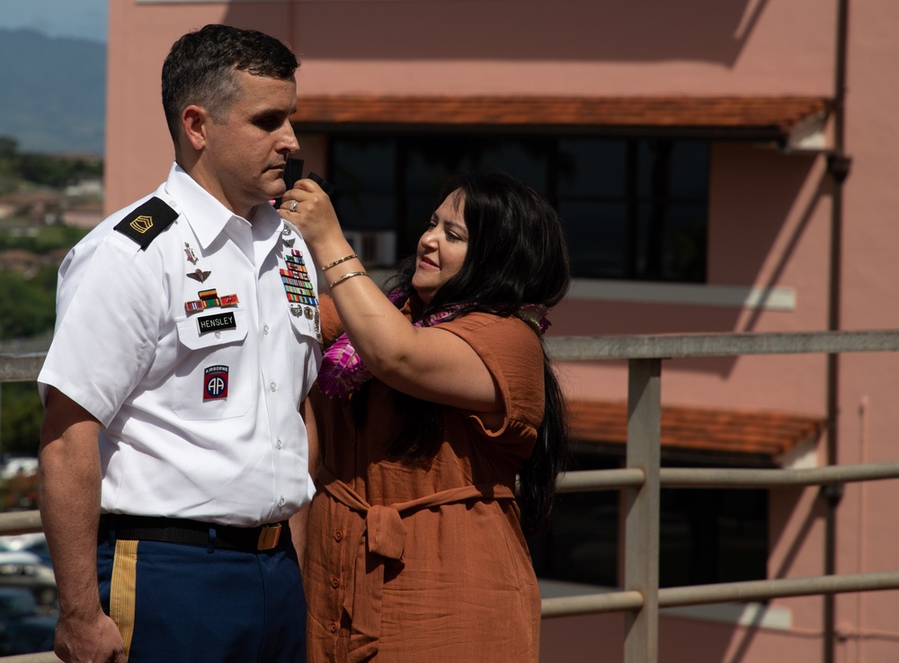 Promotion Ceremony Sgt. Maj. Derrick Hensley