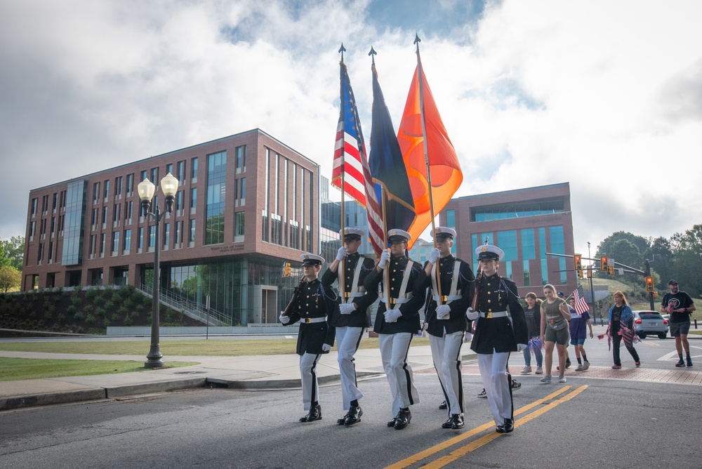 Honor guard leads the way