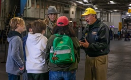 USS Midway Museum Volunteer Gives Tour