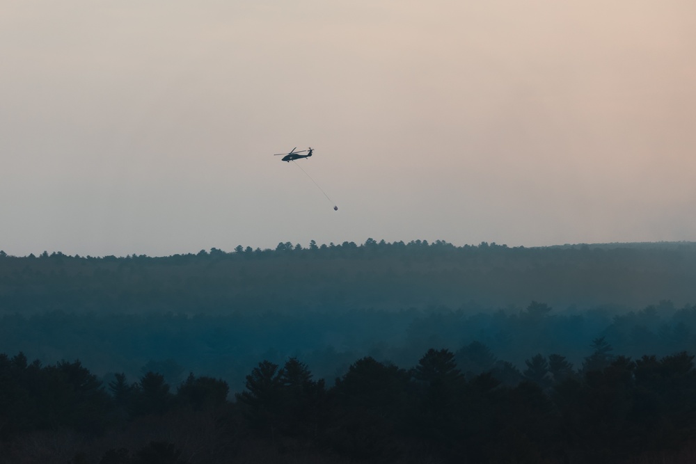 RI National Guard employs aerial firefighting capability for the first time during historic brushfire