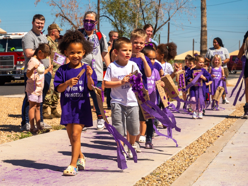 Luke CDC hosts Purple Up parade