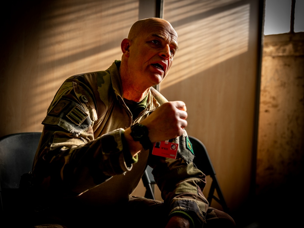 French Army Leader Talks To Dogface Soldiers