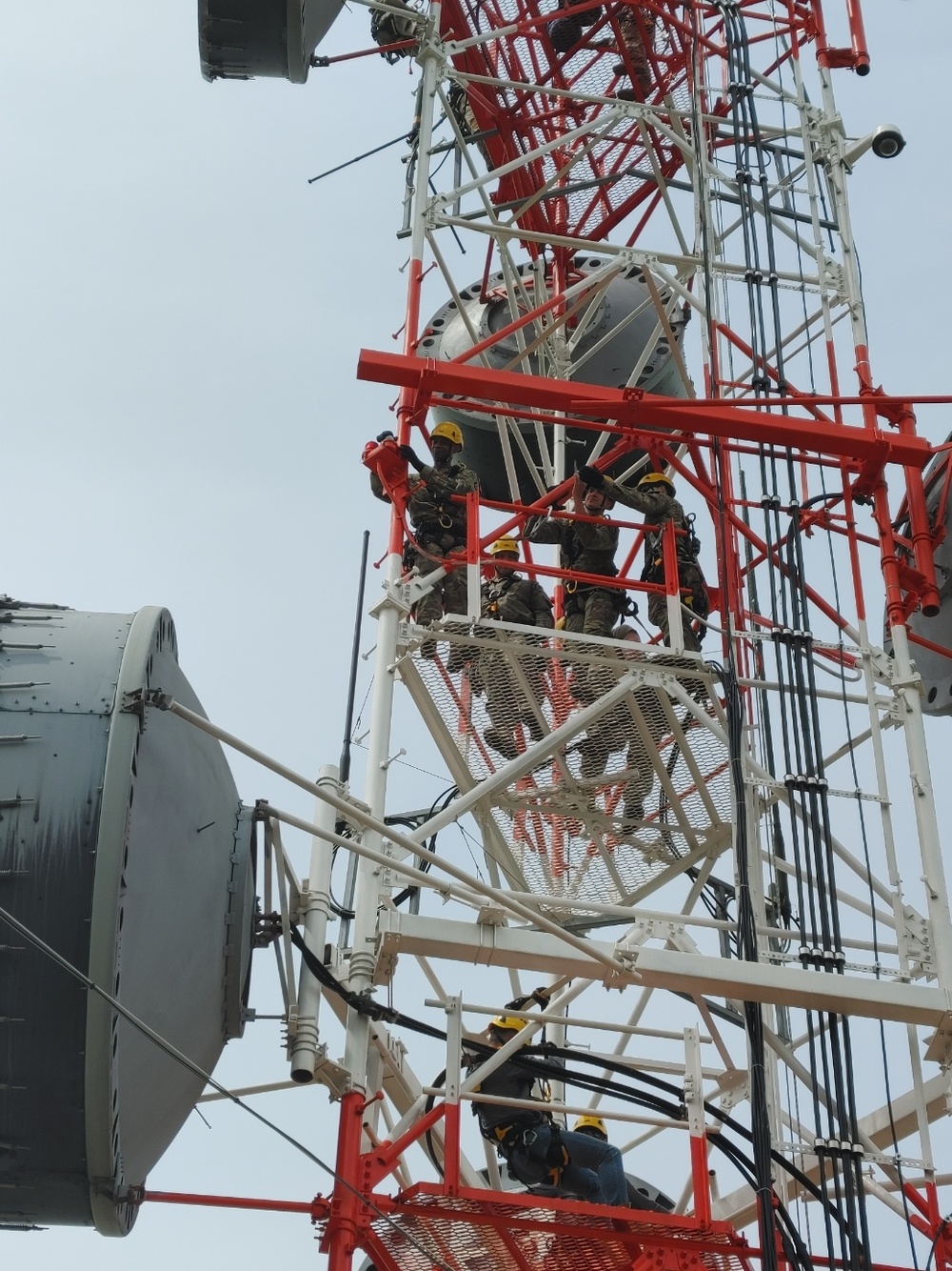 Maintenance Support Team works on signal towers