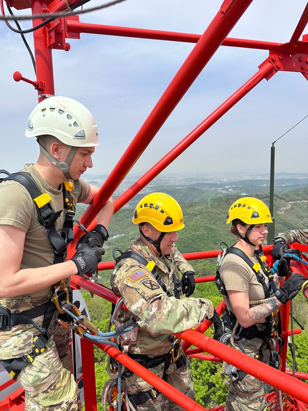 Maintenance Support Team works on signal towers