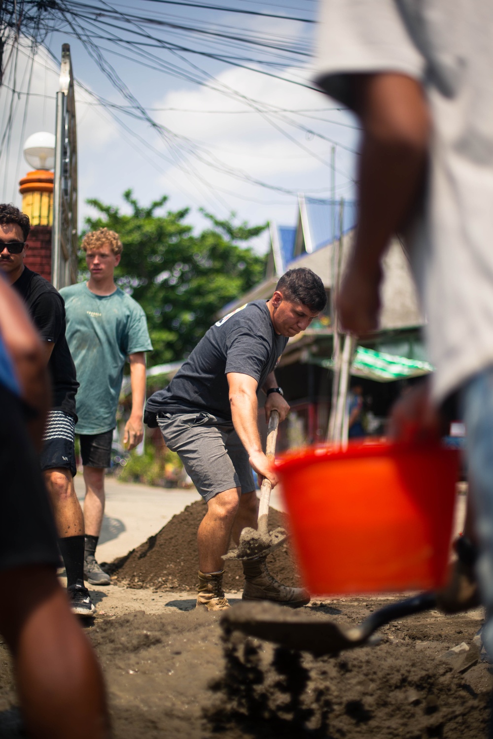 Balikatan 23 | 3d MLR help repair Lal-lo National High School sidewalk