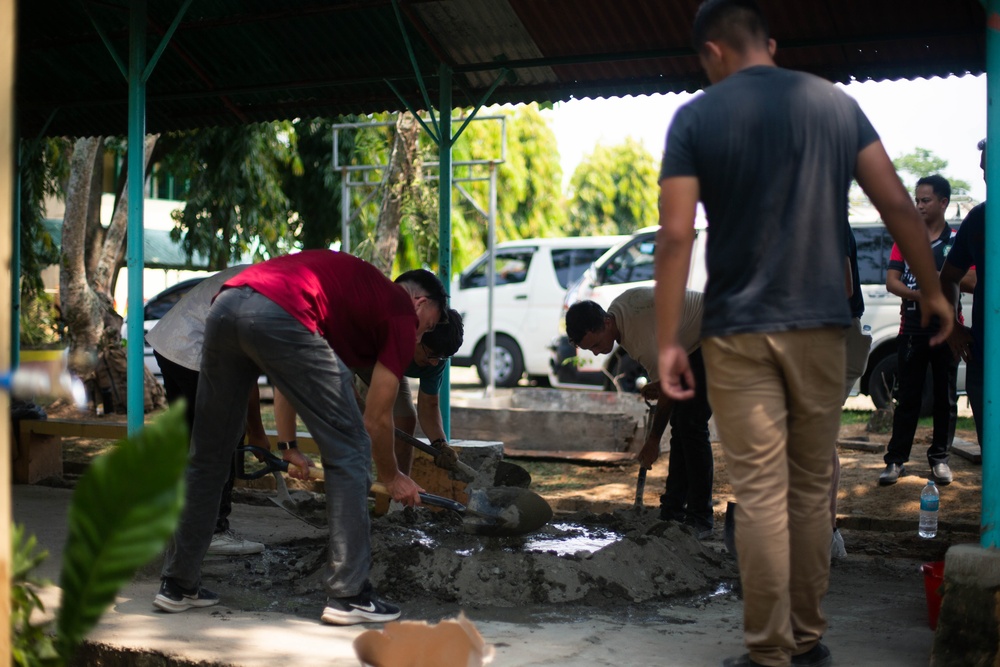 Balikatan 23 | 3d MLR help repair Lal-lo National High School sidewalk