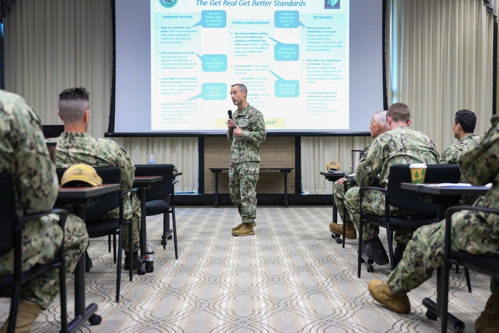 Capt. Joseph Gagliano Speaks during SURFLANT CTS