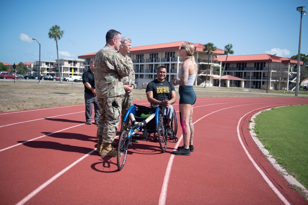 USSOCOM Commander and Command Sgt. Maj. Visit Warrior Games Training Camp