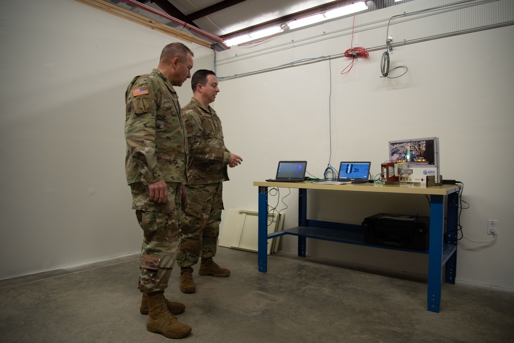 Maj. Gen. Hale is briefed on Cyber Protection