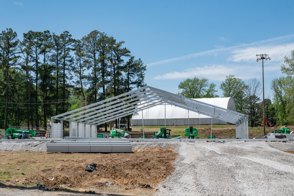 Temporary School Erected for Students After Tornado Damages Elementary School