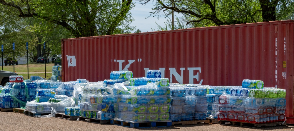 Supplies Available of Tornado Survivors at Cobb Park in Covington