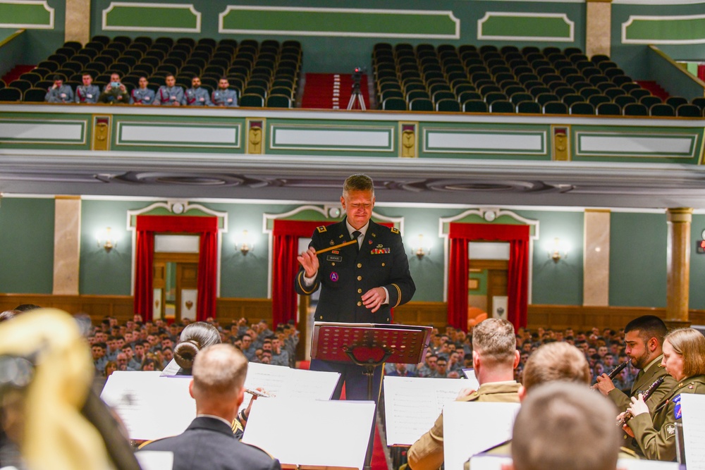 U.S Army Europe and Africa Band and Chorus, perform a joint-force concert for Spanish military cadets