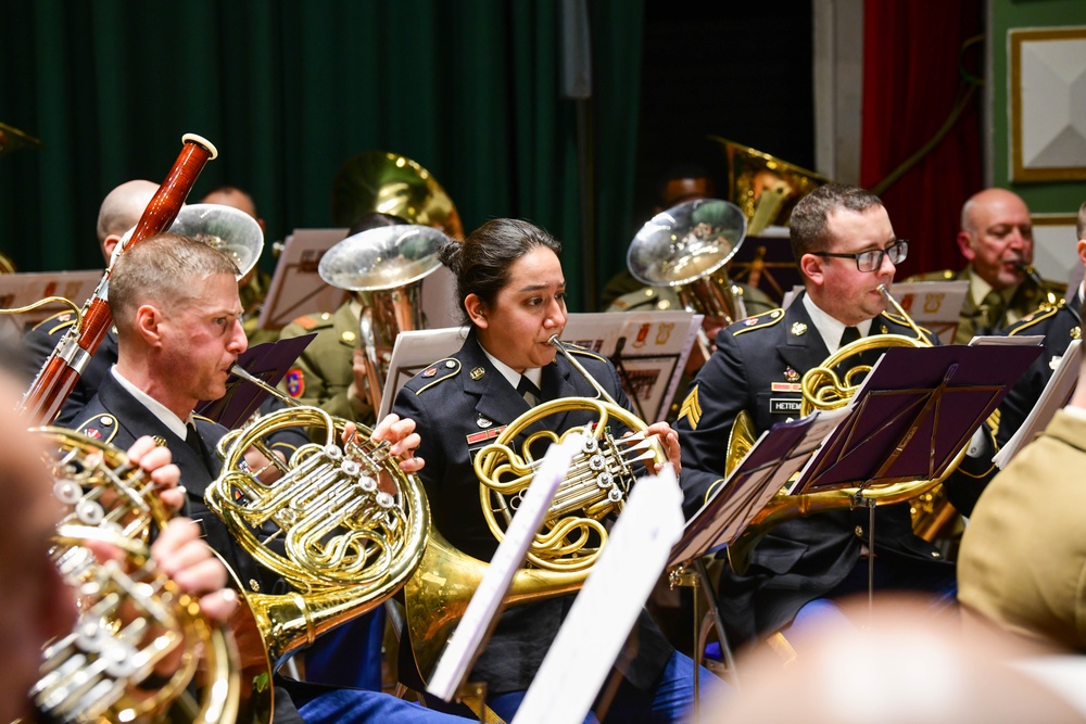 U.S Army Europe and Africa Band and Chorus, perform a joint-force concert for Spanish military cadets.