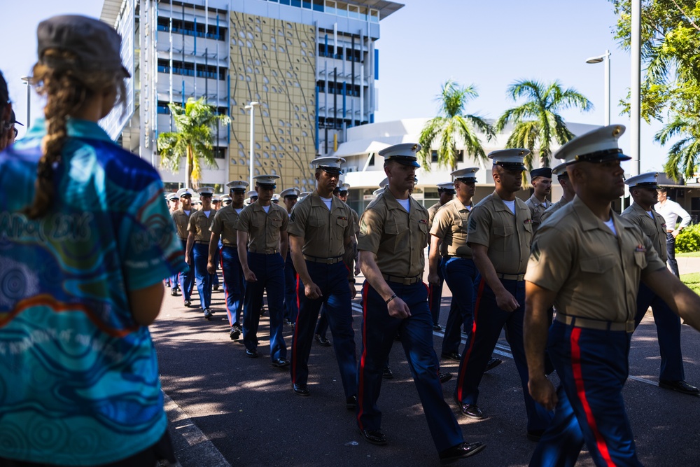 MRF-D Marines participate in the Anzac Day parade