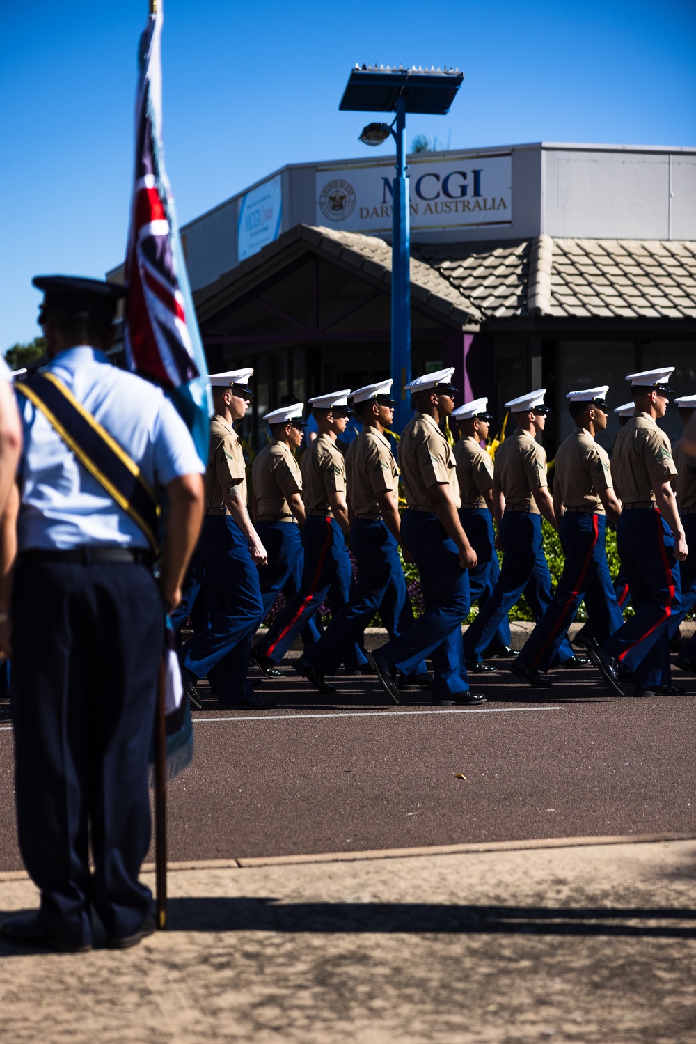 MRF-D Marines participate in the Anzac Day Parade