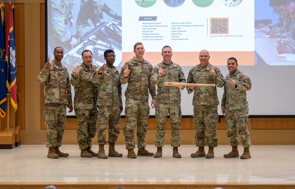 The Command team celebrates the victorious Korea Signal Week Softball champions of 2023