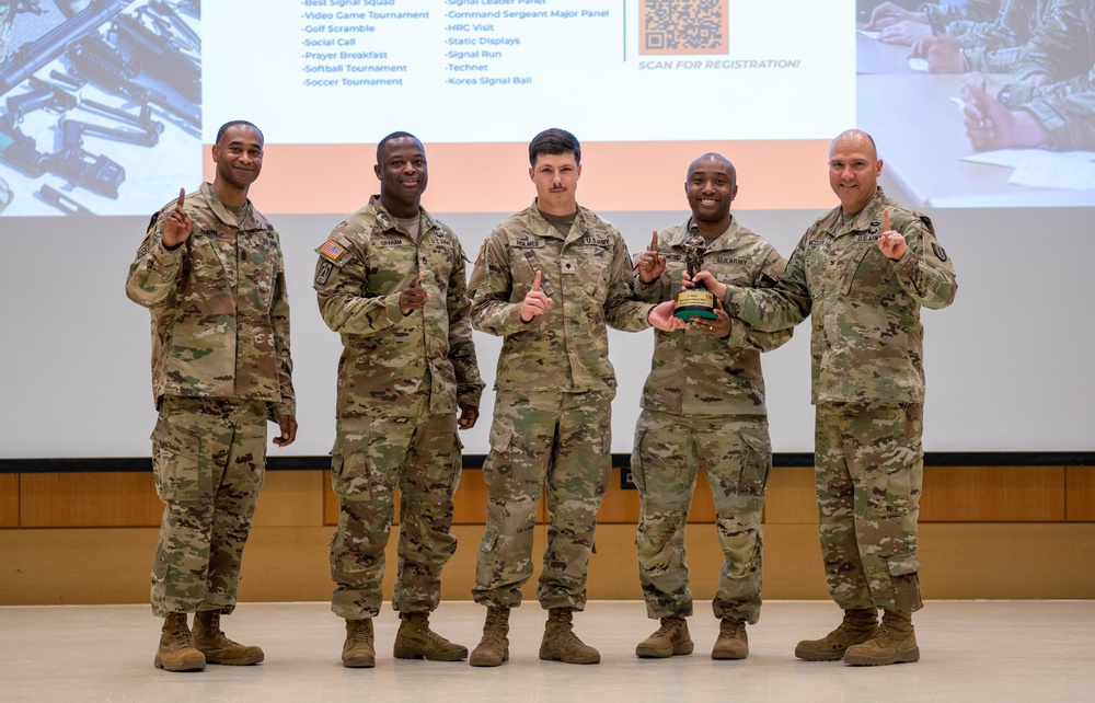 The Command team proudly recognizes the outstanding achievement of Best Signal Squad Charlie Company