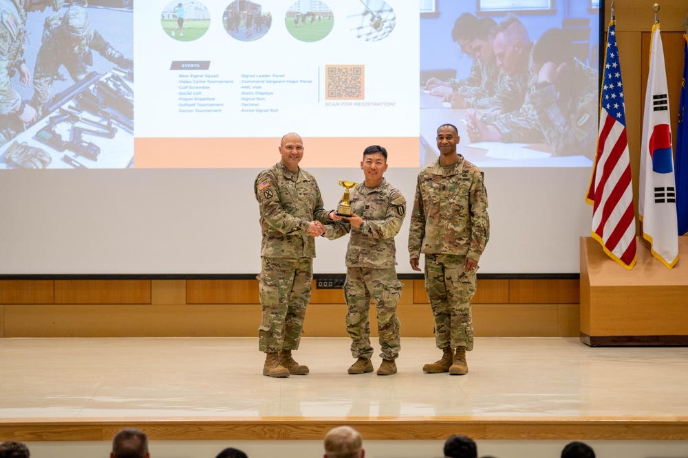 The Command team congratulates the winner of the Korea Signal Week Mario Kart tournament