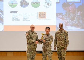 The Command team congratulates the winner of the Korea Signal Week Mario Kart tournament
