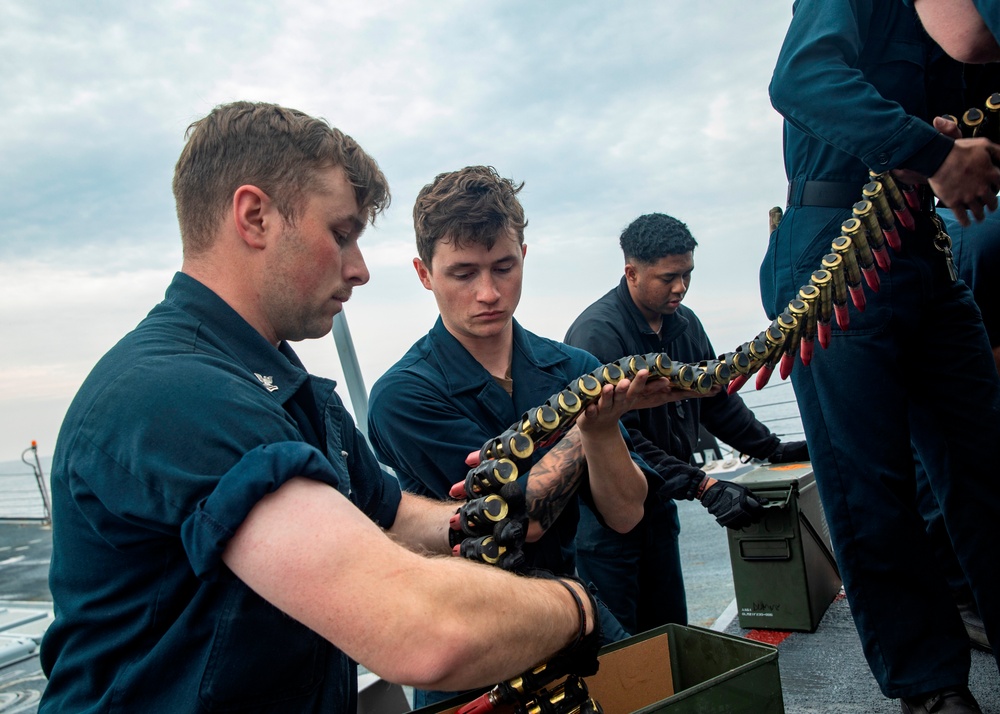 Sailors Conduct Ammo Upload Aboard USS John Finn (DDG 113)