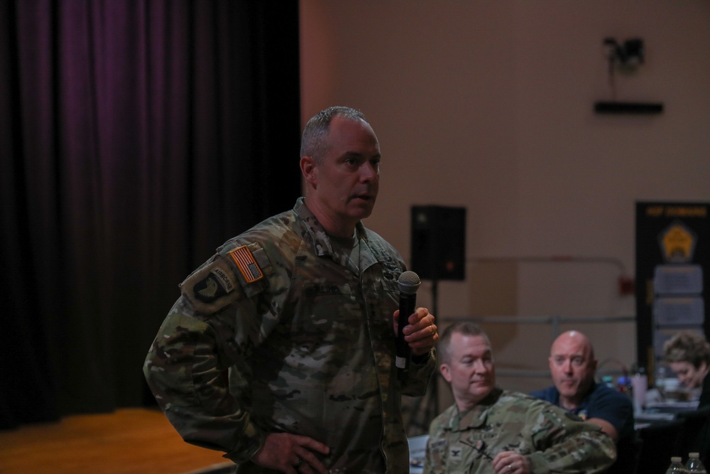 Maj. Gen., John Kline, CIMT Commander provides his opening remarks during the H2F Symposium