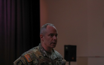 Maj. Gen., John Kline, CIMT Commander provides his opening remarks during the H2F Symposium