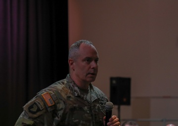 Maj. Gen., John Kline, CIMT Commander provides his opening remarks during the H2F Symposium