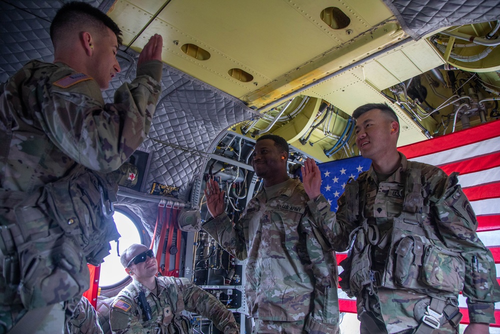 Charlie Company Soldiers reenlist