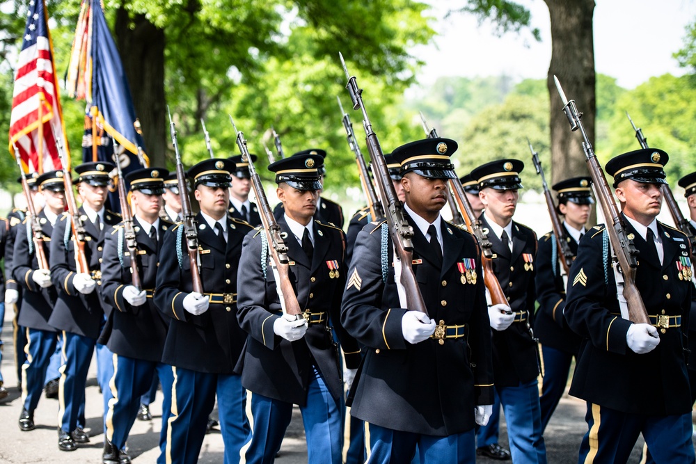 Military Funeral Honors with Funeral Escort are Conducted for Civil War Soldier U.S. Army Maj. Isaac Hart in Section 76