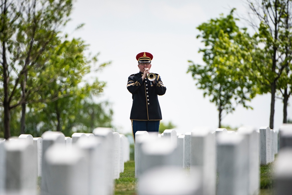 Military Funeral Honors with Funeral Escort are Conducted for Civil War Soldier U.S. Army Maj. Isaac Hart in Section 76