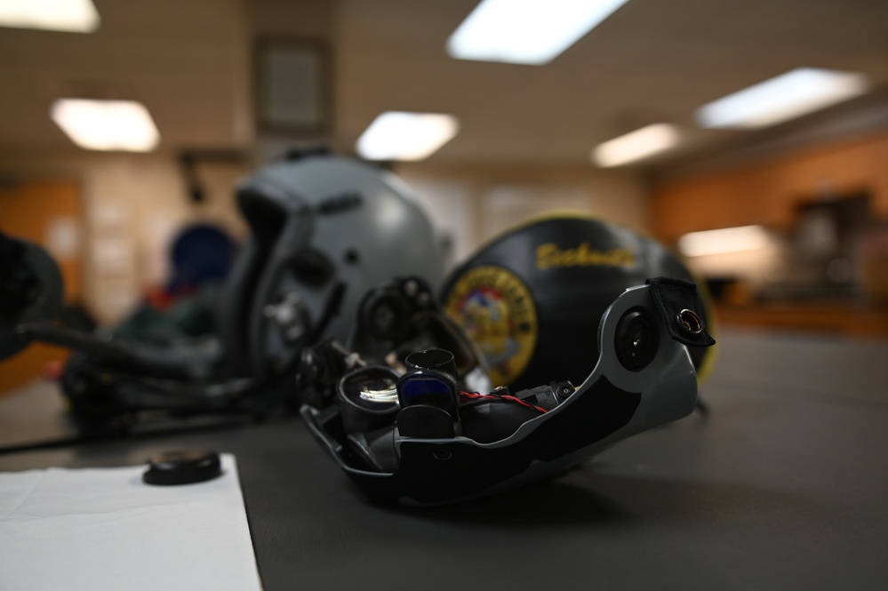 Aircrew Flight Equipment conducts helmet inspections